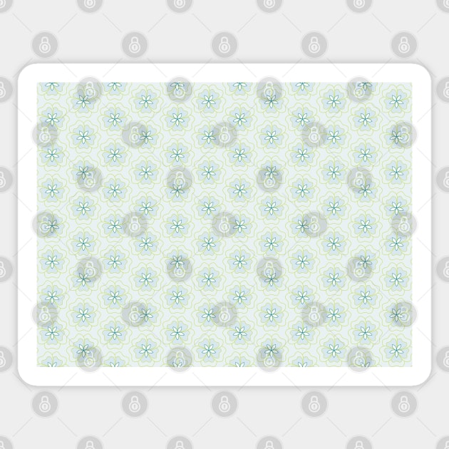 Green and blue flowers seamless pattern Sticker by marufemia